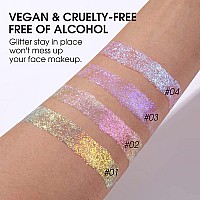 Bestland Holographic Body Glitter Gel Cosmeticgrade Halloween Glitter For Face Body And Hair Safe And Easy To Use Perfec