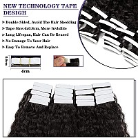 Anrosa Jerry Curly Tape In Hair Extensions Human Hair Black Women Skin Weft 22Inch Tape In Hair Extensions Human Hair Kinky Curl