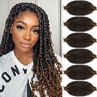 Baota Marley Twist Braiding Hair 6 Packs 16 Inch Marley Hair Ombre Brown Pre Separated Springy Afro Twist Hair Cuban Twist Braid