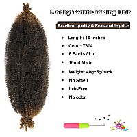 Baota Marley Twist Braiding Hair 6 Packs 16 Inch Marley Hair Ombre Brown Pre Separated Springy Afro Twist Hair Cuban Twist Braid