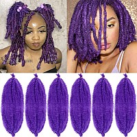 Baota Marley Twist Braiding Hair 6 Packs 16 Inch Purple Marley Hair Pre Separated Springy Afro Twist Hair Cuban Twist Braiding H