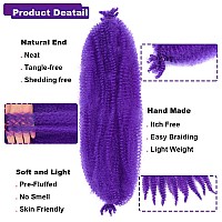 Baota Marley Twist Braiding Hair 6 Packs 16 Inch Purple Marley Hair Pre Separated Springy Afro Twist Hair Cuban Twist Braiding H