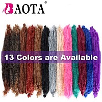 Baota Marley Twist Braiding Hair 6 Packs 16 Inch Purple Marley Hair Pre Separated Springy Afro Twist Hair Cuban Twist Braiding H