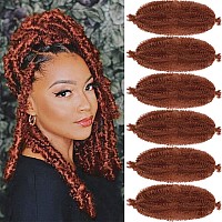 Baota Marley Twist Braiding Hair 6 Packs 16 Inch Marley Hair Pre Separated Ginger Springy Afro Twist Hair Copper Red Cuban Twist