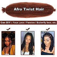 Baota Marley Twist Braiding Hair 6 Packs 16 Inch Marley Hair Pre Separated Ginger Springy Afro Twist Hair Copper Red Cuban Twist