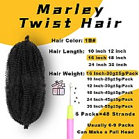 Baota Marley Hair 16 Inch Afro Twist Hair Pre Separated Cuban Twist Hair Wrapping Hair For Faux Locs Marley Twist Braiding Hair