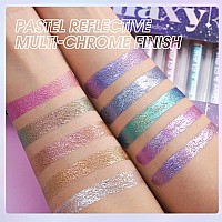 Bestland Liquid Glitter Eyeshadow Set Multichrome Glitter Shimmer Eye Looks Waterproof Long Lasting Quickdrying Sparkling Eye