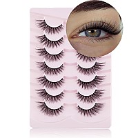 Onlyall Cat Eye Lashes Mink Lashes Fluffy Eyelashes Cat Eye False Lashes Fox Eye Lashes 7 Pairs F02