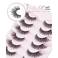 Onlyall Cat Eye Lashes Mink Lashes Fluffy Eyelashes Cat Eye False Lashes Fox Eye Lashes 7 Pairs F02