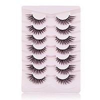 Onlyall Cat Eye Lashes Mink Lashes Fluffy Eyelashes Cat Eye False Lashes Fox Eye Lashes 7 Pairs F02