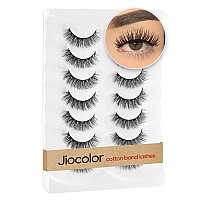 Jiocolor Fake Lashes Natural Look Wispy Fluffy Lashes 3D Faux Mink Lashes False Eye Lashes Reusable 7 Pairs False Eyelashes 13Mm