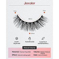 Jiocolor Fake Lashes Natural Look Wispy Fluffy Lashes 3D Faux Mink Lashes False Eye Lashes Reusable 7 Pairs False Eyelashes 13Mm