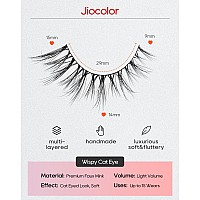 Jiocolor Fox Eye Lashes Natural Look Spiky False Eyelashes Cat Eye Eyelashes Wispy Soft Fake Mink Lashes Pack 7 Pairs 9Mm15Mm