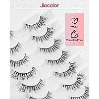 Jiocolor Fox Eye Lashes Natural Look Spiky False Eyelashes Cat Eye Eyelashes Wispy Soft Fake Mink Lashes Pack 7 Pairs 9Mm15Mm