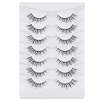 Jiocolor Fox Eye Lashes Natural Look Spiky False Eyelashes Cat Eye Eyelashes Wispy Soft Fake Mink Lashes Pack 7 Pairs 9Mm15Mm