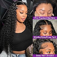 13X6 Deep Wave Lace Front Wigs Human Hair 26Inch Glueless Wigs Human Hair Pre Plucked Deep Wave Wigs For Women Human Hair 180 D