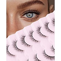 Onlyall Natural Lashes Wispy Lashes Natural Look False Eyelashes Natural Flared Eyelashes False Eye Lashes Soft Fluffy Lashes 7