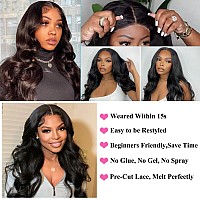 4X4 Wear And Go Glueless Human Hair Wigs Pre Plucked Pre Cut With Baby Hair 26 Inch Body Wave Hd Lace Closure Wigs Human Hair 15