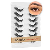 Jiocolor Lashes Mink False Eyelashes Natural Wispy Lashes Soft Faux Mink Lashes Fluffy False Lashes 17Mm