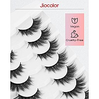 Jiocolor Lashes Mink False Eyelashes Natural Wispy Lashes Soft Faux Mink Lashes Fluffy False Lashes 17Mm