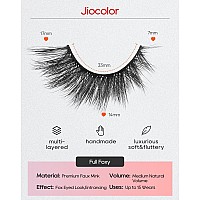 Jiocolor Lashes Mink False Eyelashes Natural Wispy Lashes Soft Faux Mink Lashes Fluffy False Lashes 17Mm