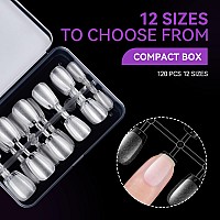 Gelike Ec Nail Tips Gel X Nail Tips Extra Short Coffin Nail Tip Full Cover 120Pcs 12 Sizes Extra Short Coffin