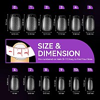 Gelike Ec Nail Tips Gel X Nail Tips Extra Short Coffin Nail Tip Full Cover 120Pcs 12 Sizes Extra Short Coffin