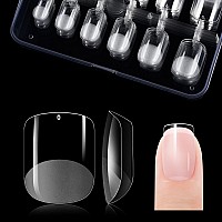 Gelike Ec Nail Tips Xs Soft Gel Tips Square Shaped Full Cover Gel X Nails Pre Etched Pmma Resin Clear Strong False Press On N