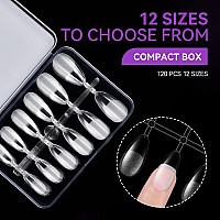 Gelike Ec Medium Almond Nail Tips Soft Gel Tips Almond Shaped Full Cover Gel X Nails Pre Etched Pmma Resin Clear False Nails