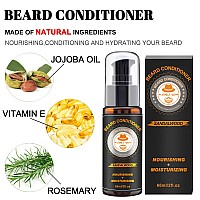 Xikezan Mens Beard Grooming Kit Sandalwood Oil Wash Balm Comb Brush Scissors Bag Ebook Gift For Him