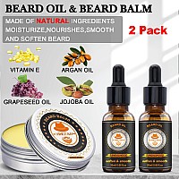 Xikezan Mens Beard Grooming Kit Sandalwood Oil Wash Balm Comb Brush Scissors Bag Ebook Gift For Him