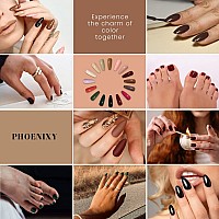 Phoenixy 42Pcs Gel Nail Polish Kit With U V Nail Light Fall Winter 16 Colors With 48W Led Nail Lamp Soak Off Gel Nail Kit Nude P