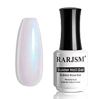 Rarjsm Gel Builder Nail Polish Pearl White Hard Gel In A Bottle Mermaid Shell Glitter Pearlescent Thick Extension Structure Gel