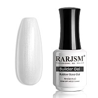 Rarjsm Builder Nail Gel Polish Pearl Silver Hard Gel In A Bottle Mermaid Shell Glitter Pearlescent Thick Extension Structure Gel