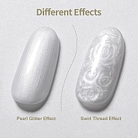 Rarjsm Builder Nail Gel Polish Pearl Silver Hard Gel In A Bottle Mermaid Shell Glitter Pearlescent Thick Extension Structure Gel