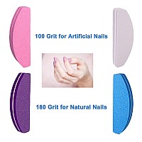 80 Pcs Nail Buffers Buffer Block Nail Files Bulk For Acrylic Nails And Natural Nails Double Sided 100180 Grit Portable Washabl