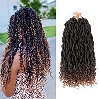 Goddess Locs Crochet Hair 6 Packs 16 Inch Curly Faux Locs Crochet Hair For Black Women Crochet Prelooped Curly Hair Soft Fau