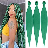 Leeven 3 Pack Pre Stretched Braiding Hair Kanekalon Braiding Hair Extensions 26 Inch High Temperature Synthetic Fiber Hair Exten