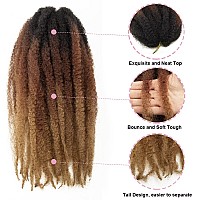 Marley Hair 18 Inch Marley Twist Hair Afro Twist Marley Braiding Hair For Faux Locs Crochet Hair Synthetic Hair Extensions6Pack