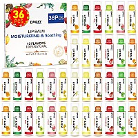 Dmsky 36 Pack Lip Balm Natural Lip Balm Bulk With Vitamin E And Coconut Oil Moisturizing Soothing Chapped Lips Gifts For Wome