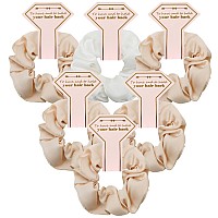 Loanzeg Satin Bridesmaid Scrunchies Bachelorette Hair Ties Set Of 6 Bridal Shower No Damage Hairties Ideas Gift For Wedding Part