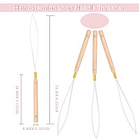 Vlasy 3Pcs Hair Extension Loop Needle Threader Pulling Hook Tools Micro Loop Nano Beads Device Hair Extension Threader For Hair