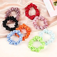 Satin Silk Hair Ties Small Scrunchies For Women Girls Ponytail Holders 20 Pcs Mini Bulk Scrunchies Elastic Hair Bands For Thick