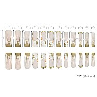 Magrace Press On Nails Long Fake Nails French Tips False Nails With Designs 24 Pcs Stick On Nails For Women