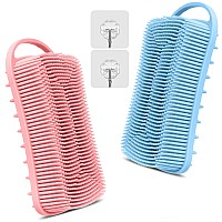 Yealife Silicone Body Scrubber 2 In 1 Body Brush Hair Scalp Brush For Shower And Bath Easy Clean Lathers Well Stimulating