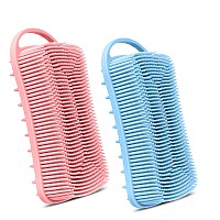 Yealife Silicone Body Scrubber 2 In 1 Body Brush Hair Scalp Brush For Shower And Bath Easy Clean Lathers Well Stimulating