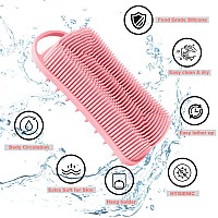 Yealife Silicone Body Scrubber 2 In 1 Body Brush Hair Scalp Brush For Shower And Bath Easy Clean Lathers Well Stimulating