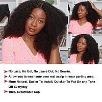 Yiroo Hair Kinky Curly V Part Wig Human Hair No Leave Out Glueless 12A Upgraded U Part Wigs For Women V Shape Clip In Wigs Begin