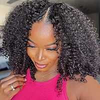 Yiroo Hair Kinky Curly V Part Wig Human Hair No Leave Out Glueless 12A Upgraded U Part Wigs For Women V Shape Clip In Wigs Begin