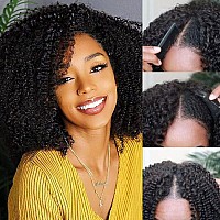 Yiroo Hair Kinky Curly V Part Wig Human Hair No Leave Out Glueless 12A Upgraded U Part Wigs For Women V Shape Clip In Wigs Begin